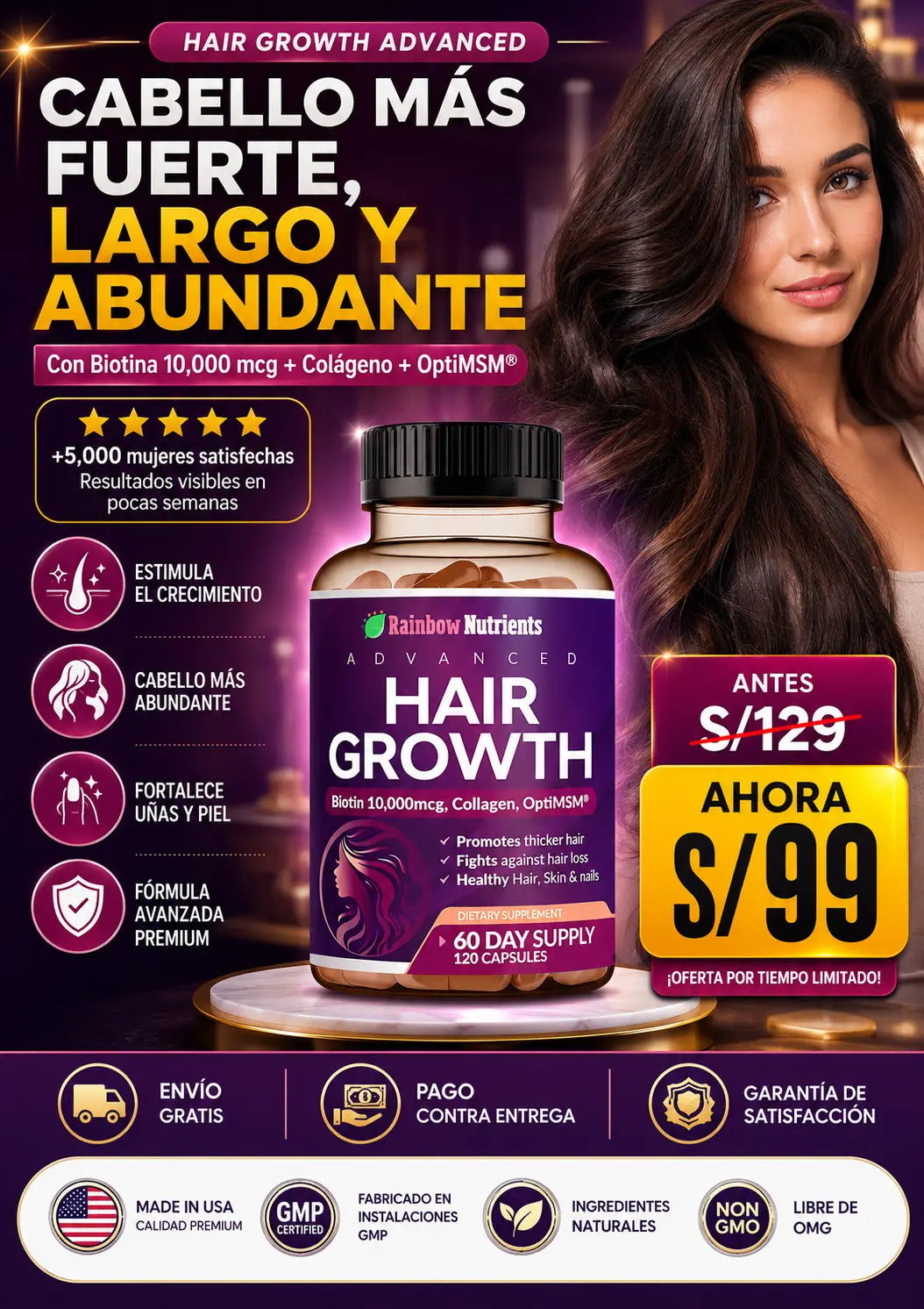 Vitamina para el Crecimiento de Cabello