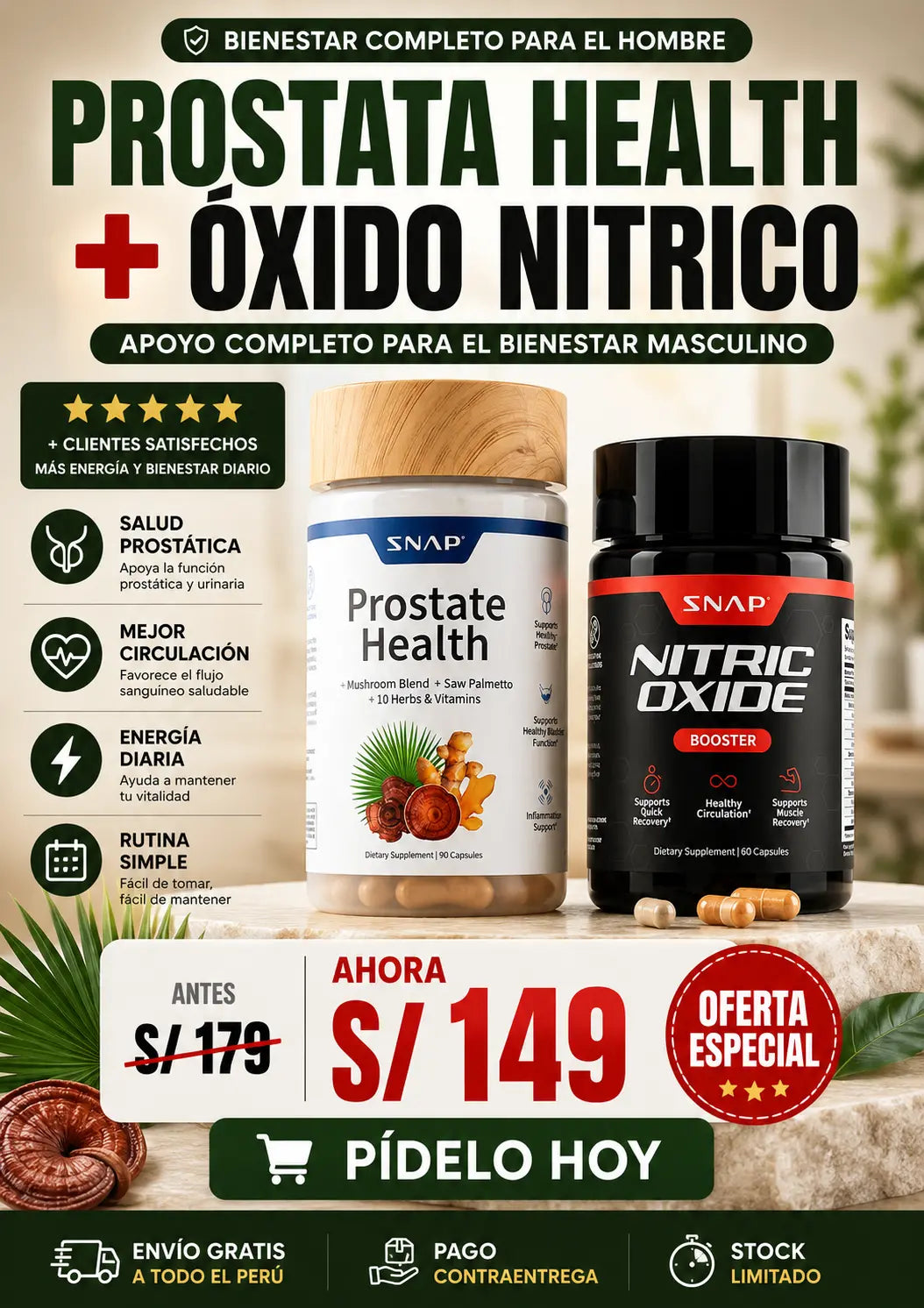 PROSTATA HEALTH + ÓXIDO NÍTRICO